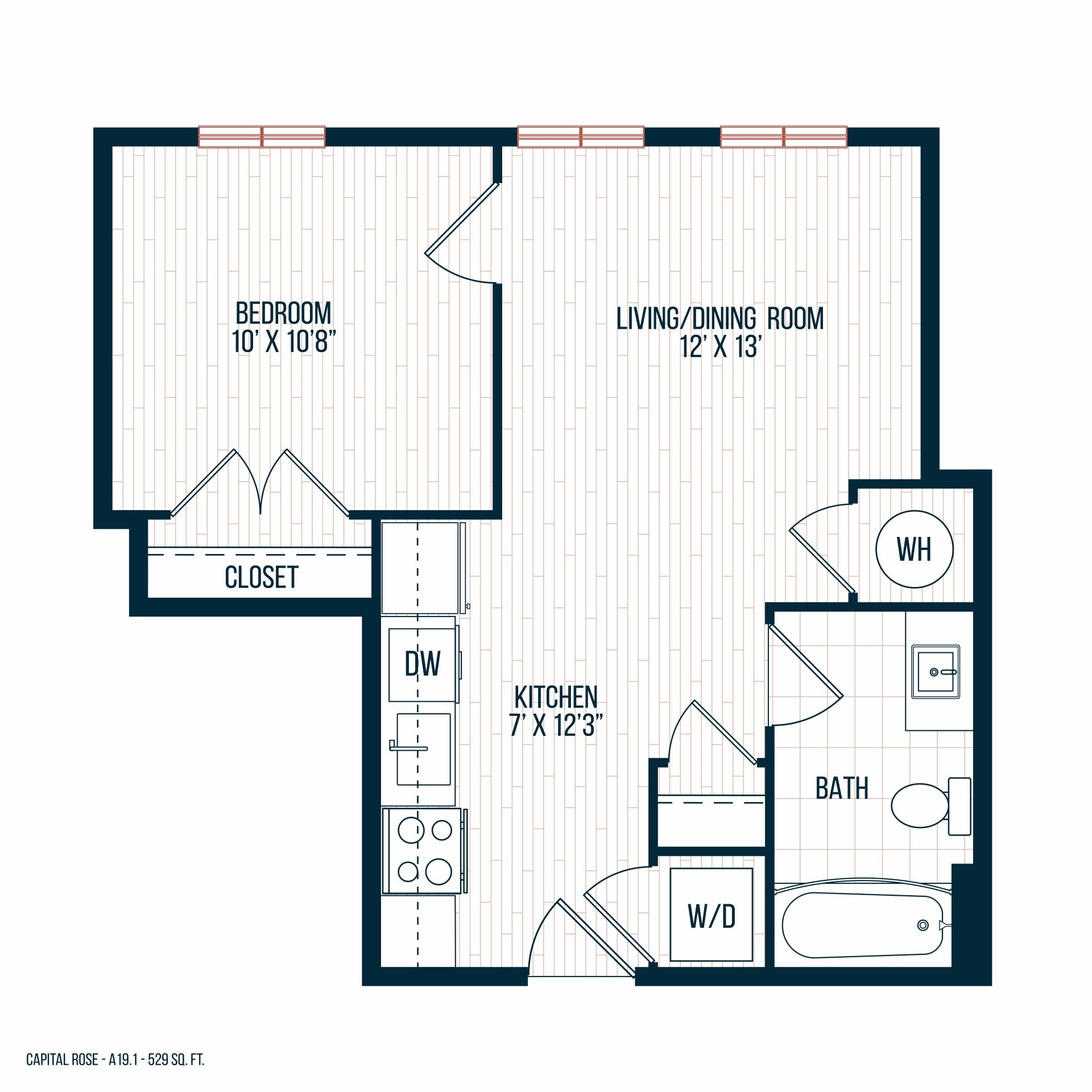 Capitol Rose Luxury Apartments in Washington, DC A19 A Floor Plan